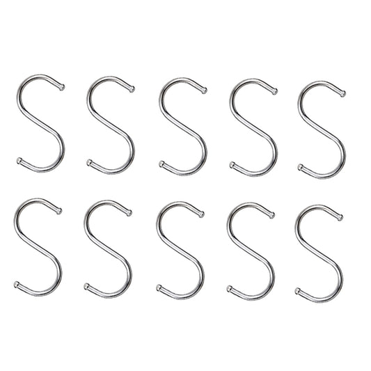 10pcs Multifunctional Stainless Steel Hooks Metal S-Shaped Hook