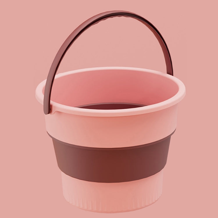 Large 17L Folding Thickened Portable Plastic Bucket Outdoor Fishing Barrel Car Travel Wash Barrel, Large 17L