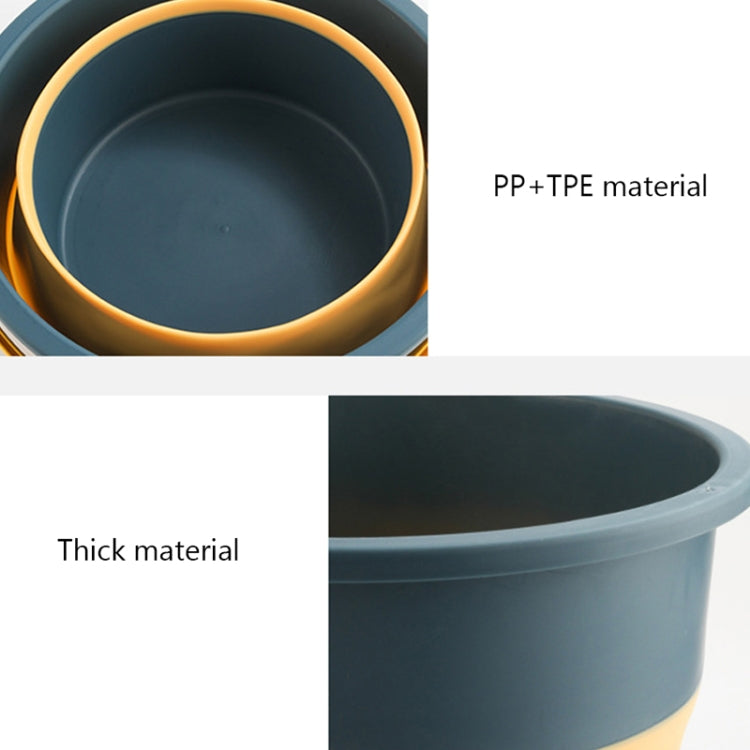 Large 17L Folding Thickened Portable Plastic Bucket Outdoor Fishing Barrel Car Travel Wash Barrel, Large 17L