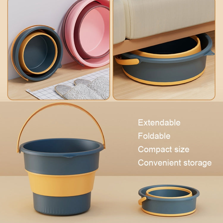 Large 17L Folding Thickened Portable Plastic Bucket Outdoor Fishing Barrel Car Travel Wash Barrel, Large 17L
