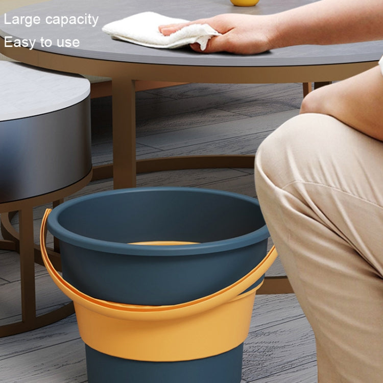 Large 17L Folding Thickened Portable Plastic Bucket Outdoor Fishing Barrel Car Travel Wash Barrel, Large 17L
