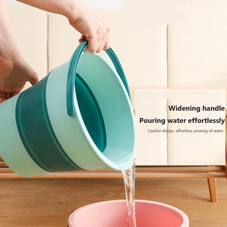 Large 17L Folding Thickened Portable Plastic Bucket Outdoor Fishing Barrel Car Travel Wash Barrel, Large 17L