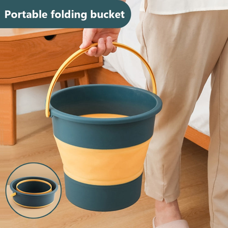 Large 17L Folding Thickened Portable Plastic Bucket Outdoor Fishing Barrel Car Travel Wash Barrel, Large 17L