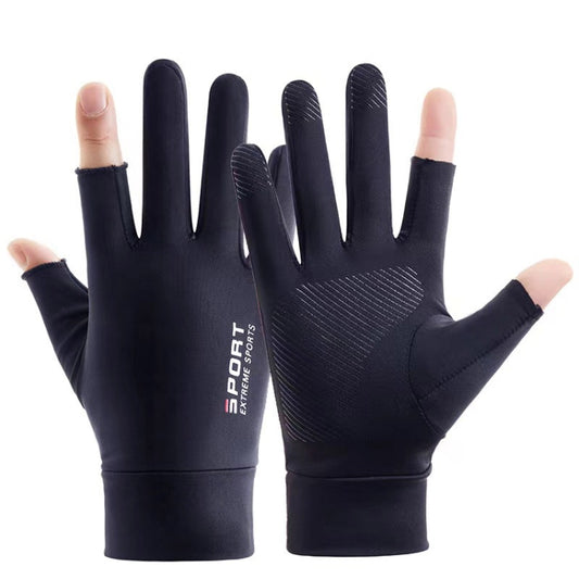 Summer Ice Silk Thin Sunscreen Gloves Fishing Non-slip Takeaway Rider Gloves