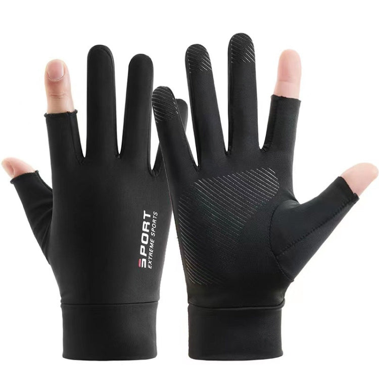 Summer Ice Silk Thin Sunscreen Gloves Fishing Non-slip Takeaway Rider Gloves