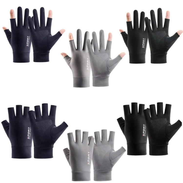 Summer Ice Silk Thin Sunscreen Gloves Fishing Non-slip Takeaway Rider Gloves