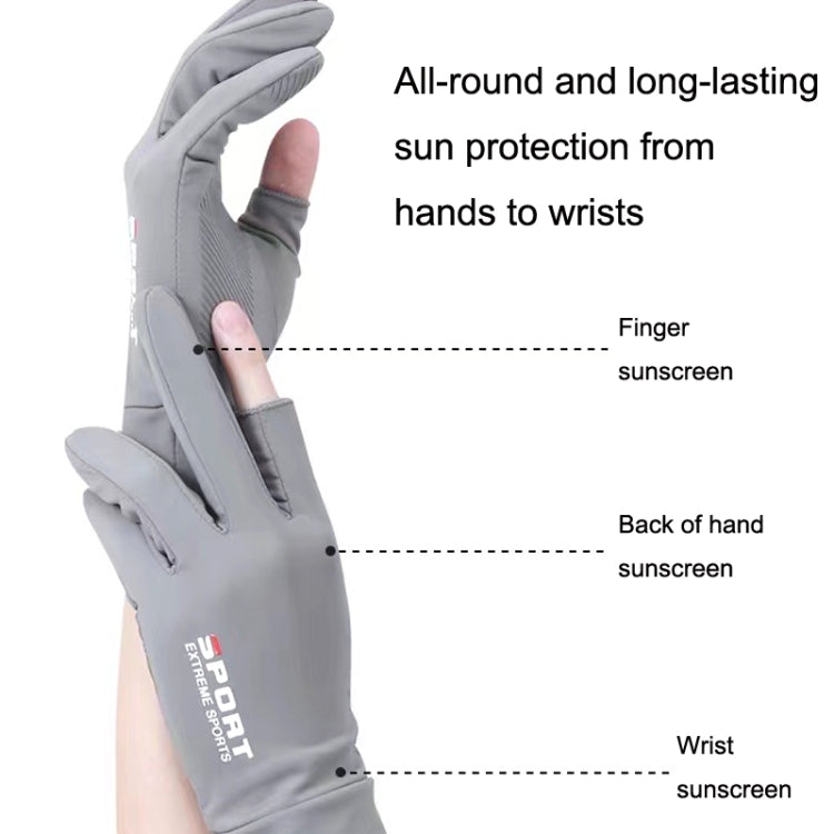 Summer Ice Silk Thin Sunscreen Gloves Fishing Non-slip Takeaway Rider Gloves
