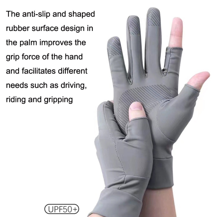 Summer Ice Silk Thin Sunscreen Gloves Fishing Non-slip Takeaway Rider Gloves