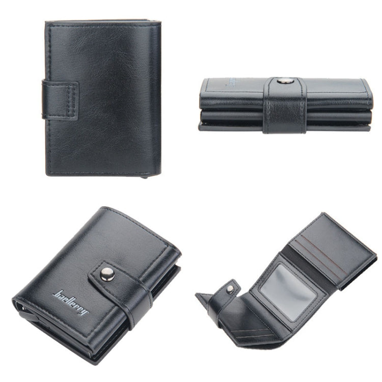 Baellerry RFID Anti-Theft Automatic Pop-Up Card Wallet Buckle Metal Aluminum Shell Card Holder