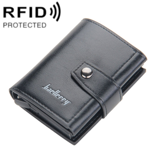 Baellerry RFID Anti-Theft Automatic Pop-Up Card Wallet Buckle Metal Aluminum Shell Card Holder