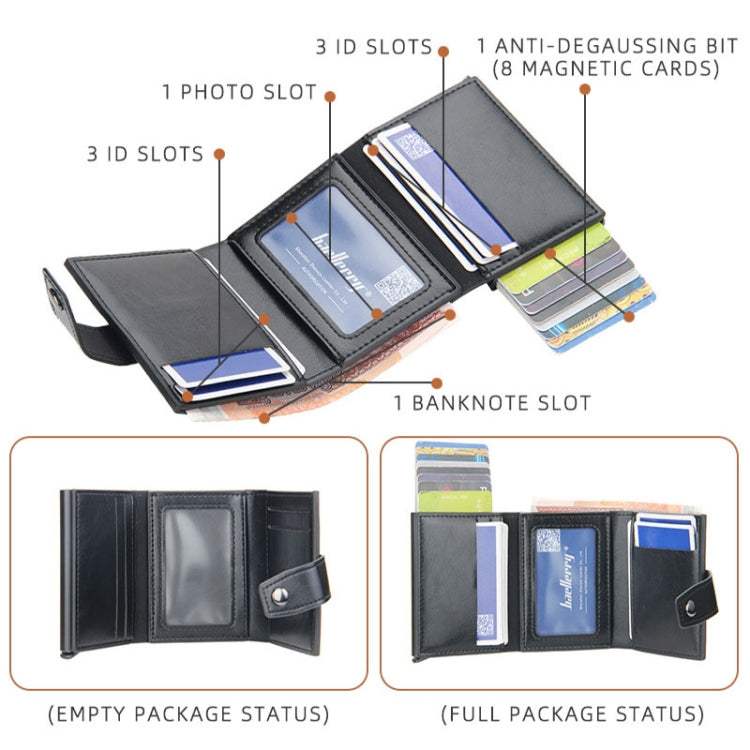 Baellerry RFID Anti-Theft Automatic Pop-Up Card Wallet Buckle Metal Aluminum Shell Card Holder