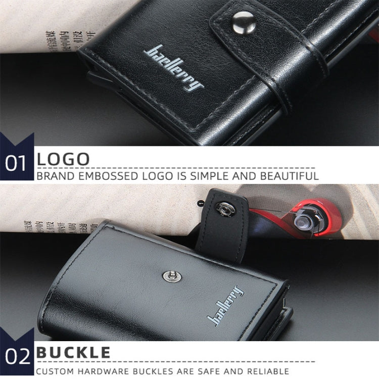 Baellerry RFID Anti-Theft Automatic Pop-Up Card Wallet Buckle Metal Aluminum Shell Card Holder