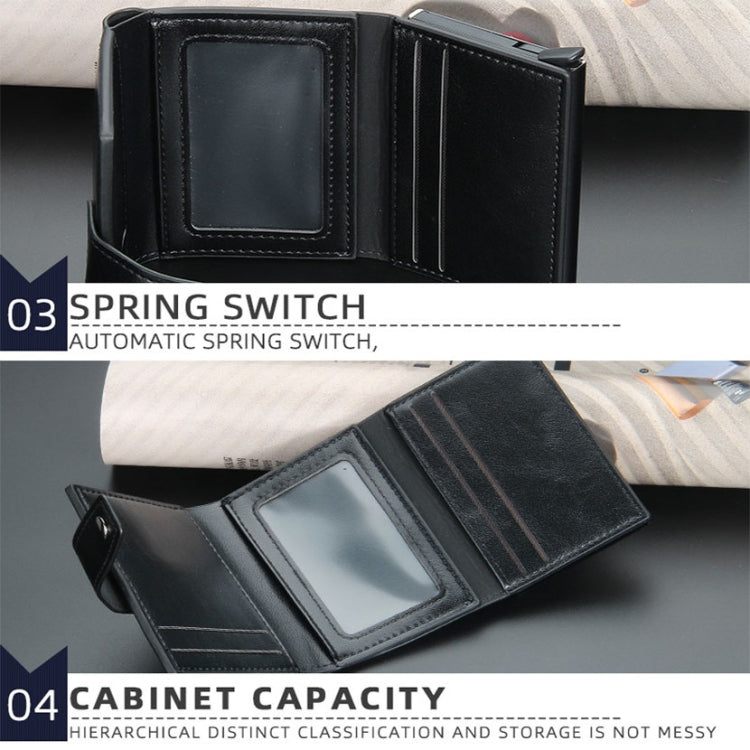 Baellerry RFID Anti-Theft Automatic Pop-Up Card Wallet Buckle Metal Aluminum Shell Card Holder