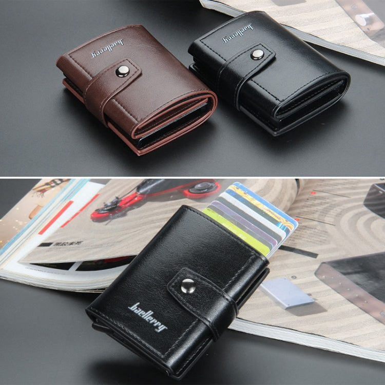 Baellerry RFID Anti-Theft Automatic Pop-Up Card Wallet Buckle Metal Aluminum Shell Card Holder