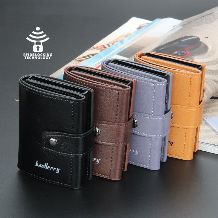 Baellerry RFID Anti-Theft Automatic Pop-Up Card Wallet Buckle Metal Aluminum Shell Card Holder