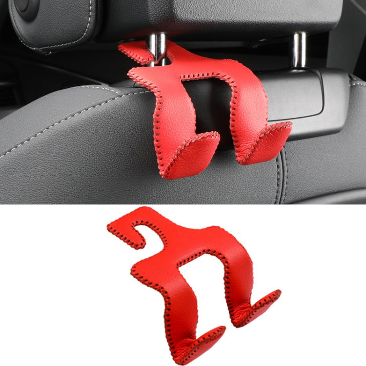 Car Double Hook Stainless Steel Rear Headrest Mobile Phone Holder