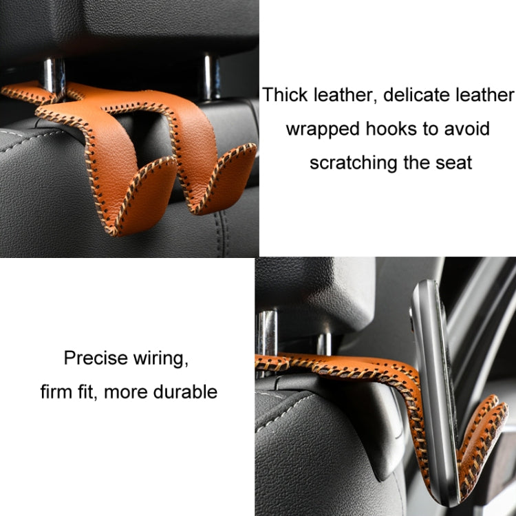 Car Double Hook Stainless Steel Rear Headrest Mobile Phone Holder