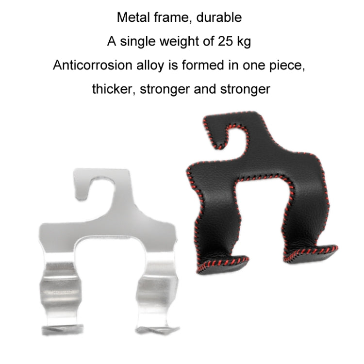 Car Double Hook Stainless Steel Rear Headrest Mobile Phone Holder