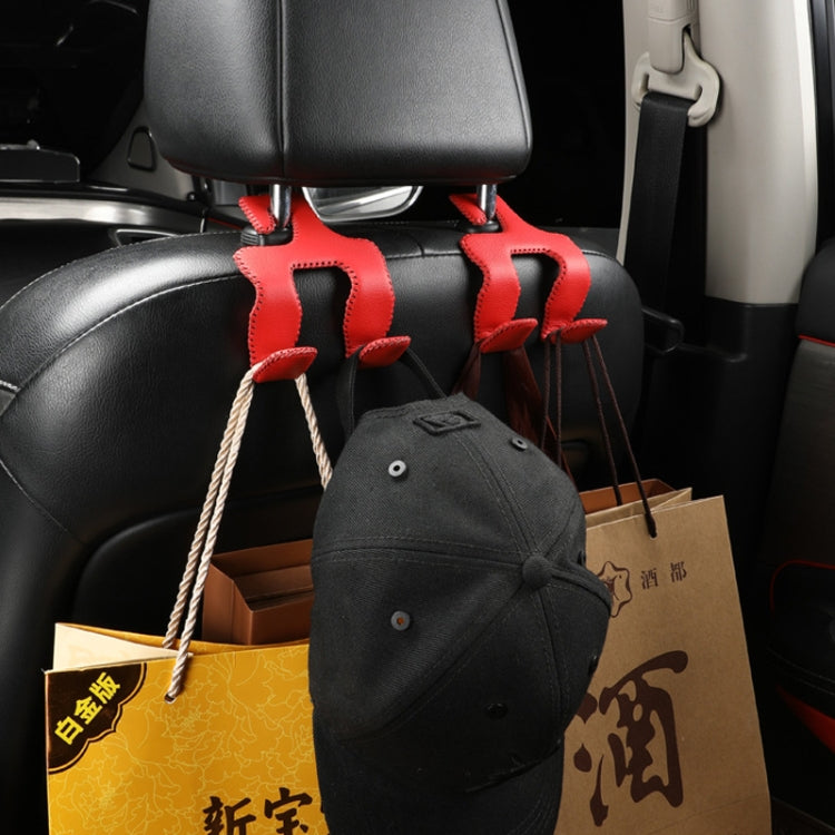 Car Double Hook Stainless Steel Rear Headrest Mobile Phone Holder