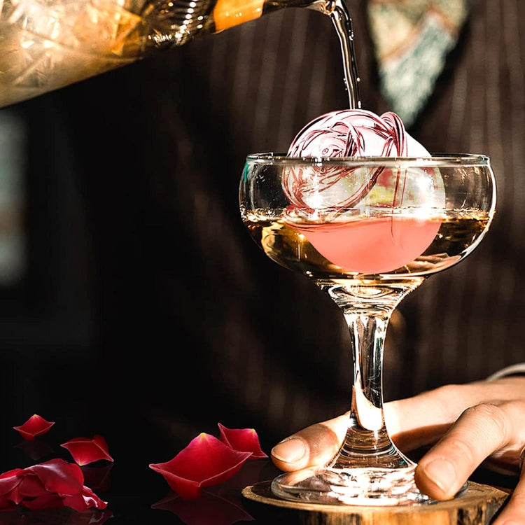 4-Holes Rose Diamond Shape Cocktail Ice Cube Molds Silicone Ice Ball Maker