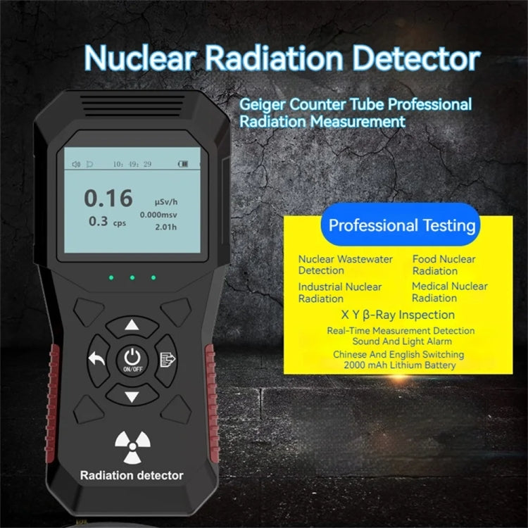 FY803 X-Ray Radiation Meter Alpha Beta Gamma Humidity Nuclear Radiation Detector Rechargeable Real-Time Graph Geiger