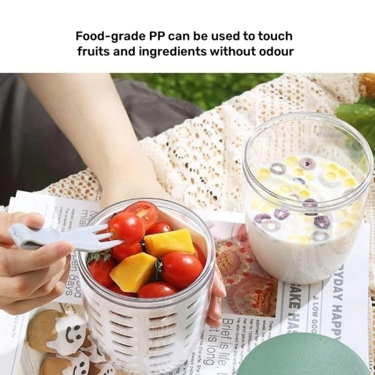 600ml Fruit and Veggie Snack Cup with Lid and Fork Airtight Leak-proof Salad Box