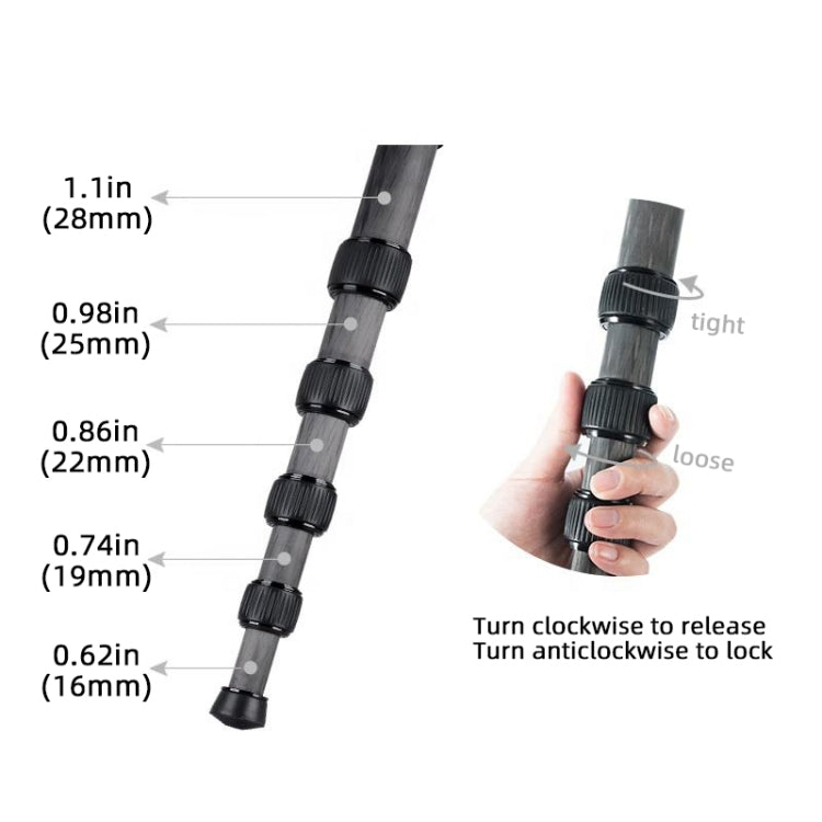 Carbon Fiber DSLR Camera Monopod Mountaineering Stick Photography Selfie Holder