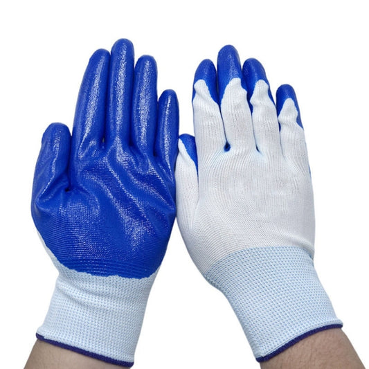 2pcs /Pair Work Safety Gloves Abrasion And Oil Resistant Nitrile Half Rubber Gloves