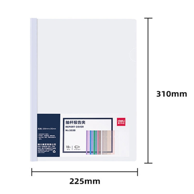 10pcs Deli 5538 File Folder Insert A4 File Drawer Folder Transparent Cover