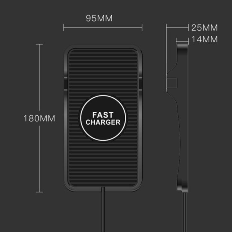 15W Car Wireless Charging Silicone Base For Apple Android Phones