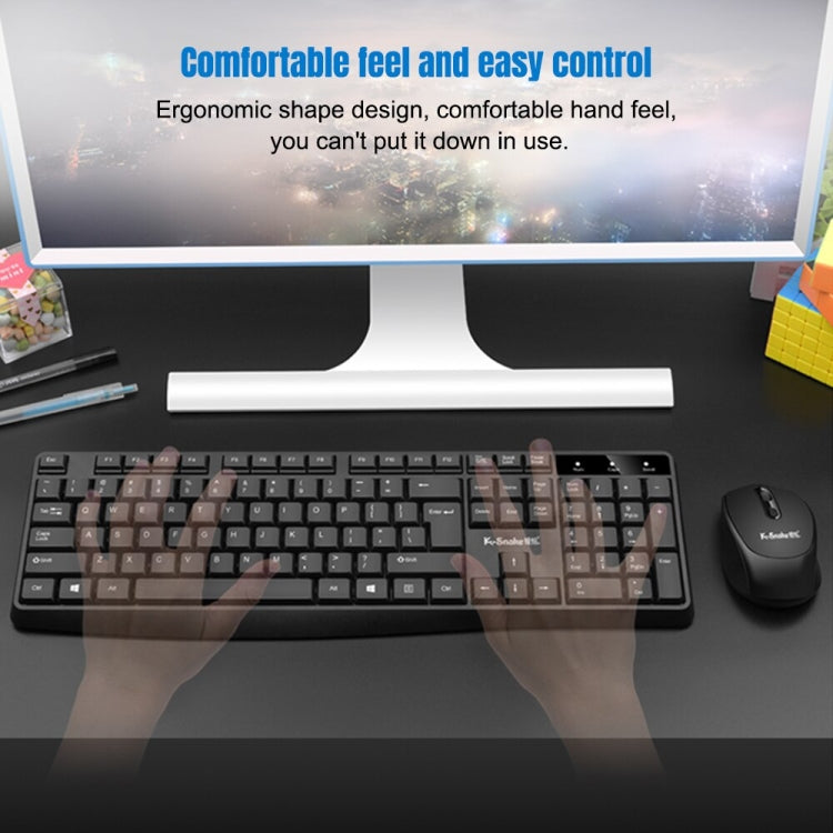 K-Snake WK800 Wireless 2.4G Keyboard Mouse Set Tabletop Computer Notebook Business Office House Use