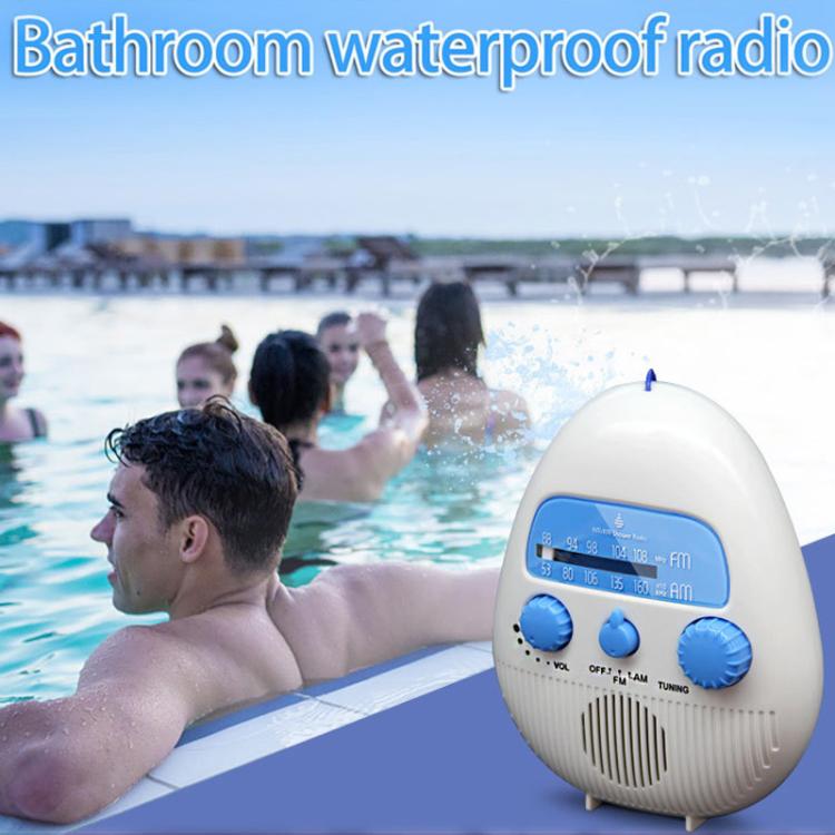 Portable Waterproof FM Radio With Hanging Rope For Bathroom