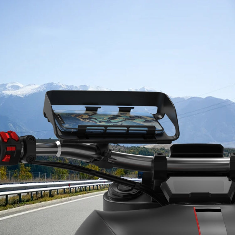 Rotatable Bicycle and Motorcycle Anti-shake Fixed Mobile Phone Holder with Sun Visor