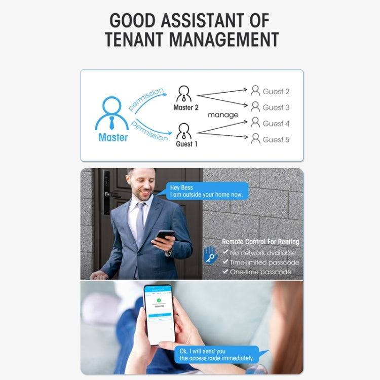 Wifi Fingerprint Lock Home Security Door Password Lock Supports APP Remote Unlocking