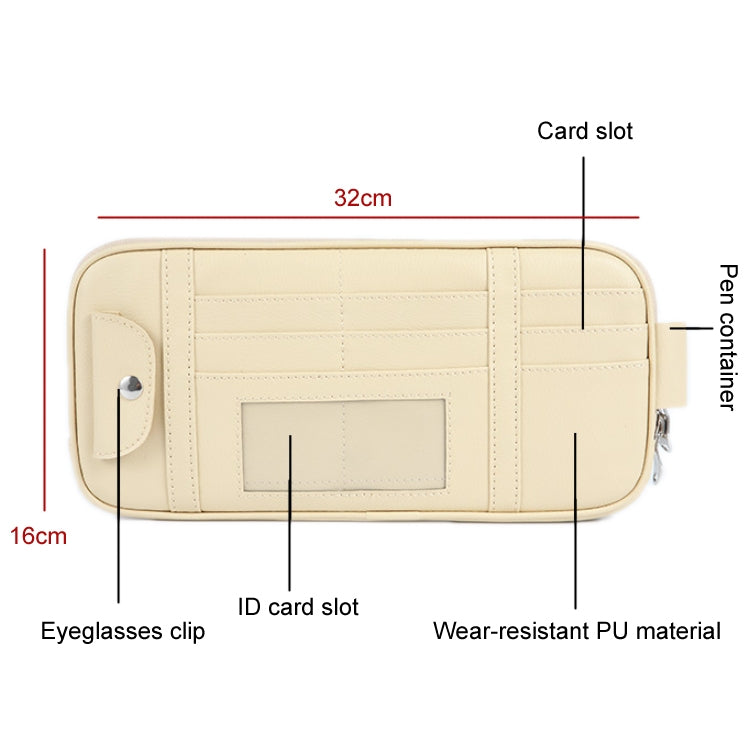 Car Driver License Storage Bag Sun Visor Sunglasses Card Holder