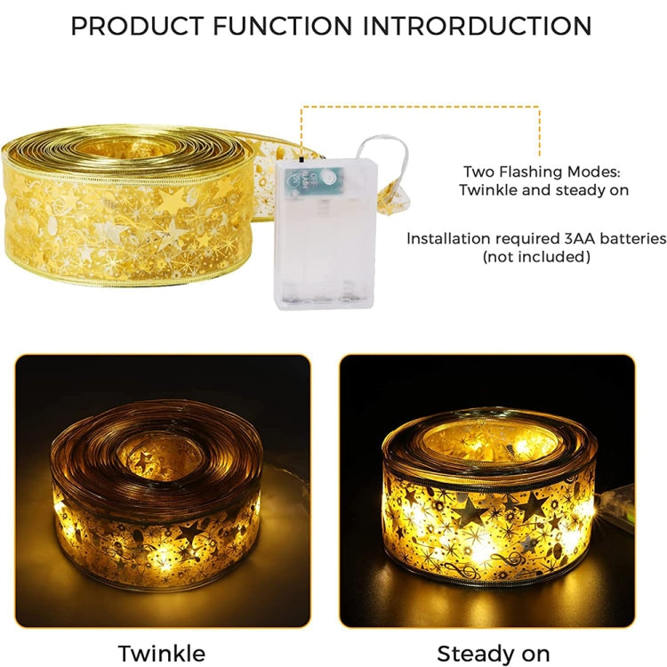 LED Christmas Tree Decoration Bronzing Ribbon Lights