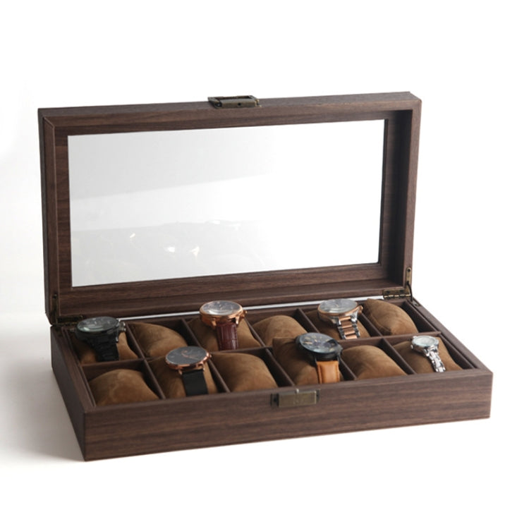 Wood Grain Leather Watch Display Box Watch Storage Case Jewelry Box