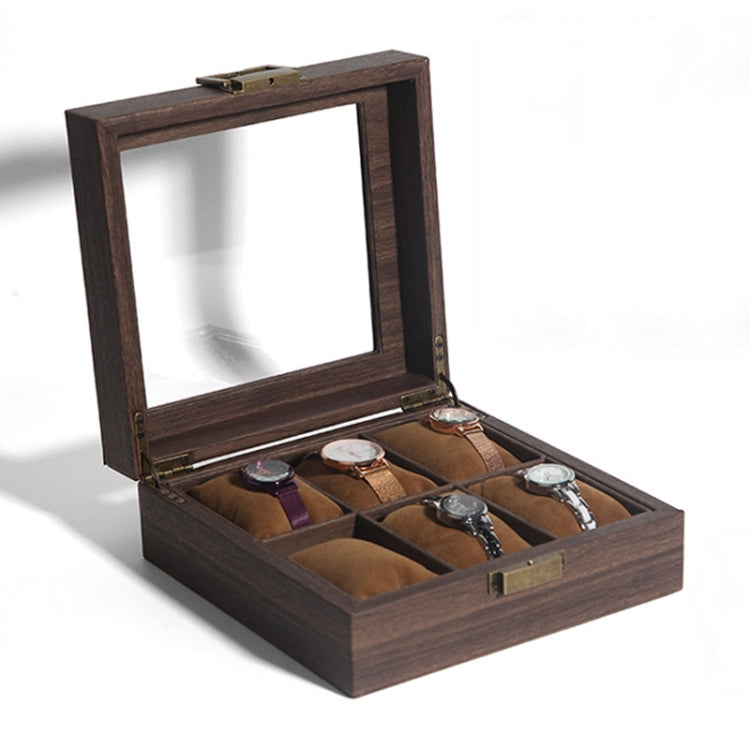 Wood Grain Leather Watch Display Box Watch Storage Case Jewelry Box