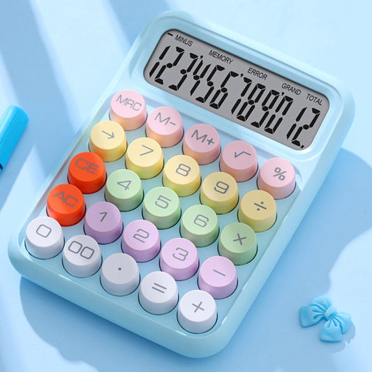 12-Bit Dopamine Flex Keyboard Calculator Candy Color Office Student Calculator, Colorful Button Sky Blue, Colorful Button Yellow, Colorful Button White