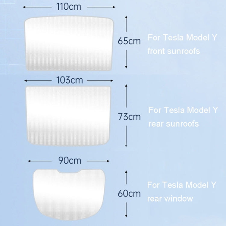 For Tesla Model Y Ice Crystal Sunshade Car Roof Front And Rear Sunroof Shade