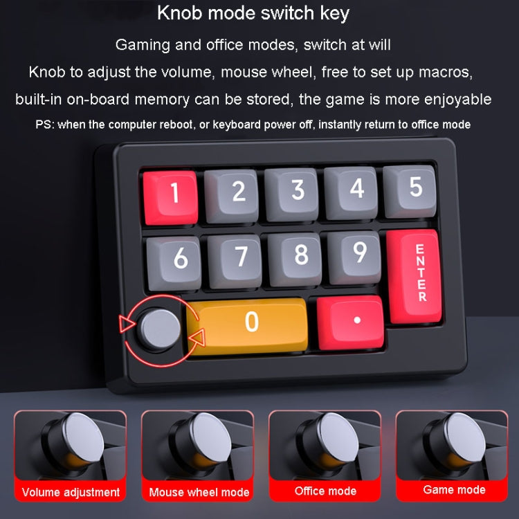 MKESPN 13 Keys RGB Multi-Function Macro Programming Mechanical Keypad Wired With Knob Keyboard