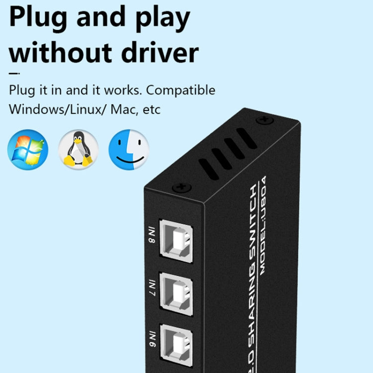 FJGEAR FJ-U804 8 In 4 Out USB2.0 Sharing Switch Extender