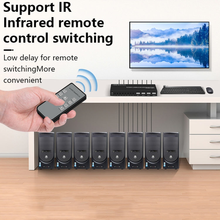 FJGEAR FJ-U804 8 In 4 Out USB2.0 Sharing Switch Extender