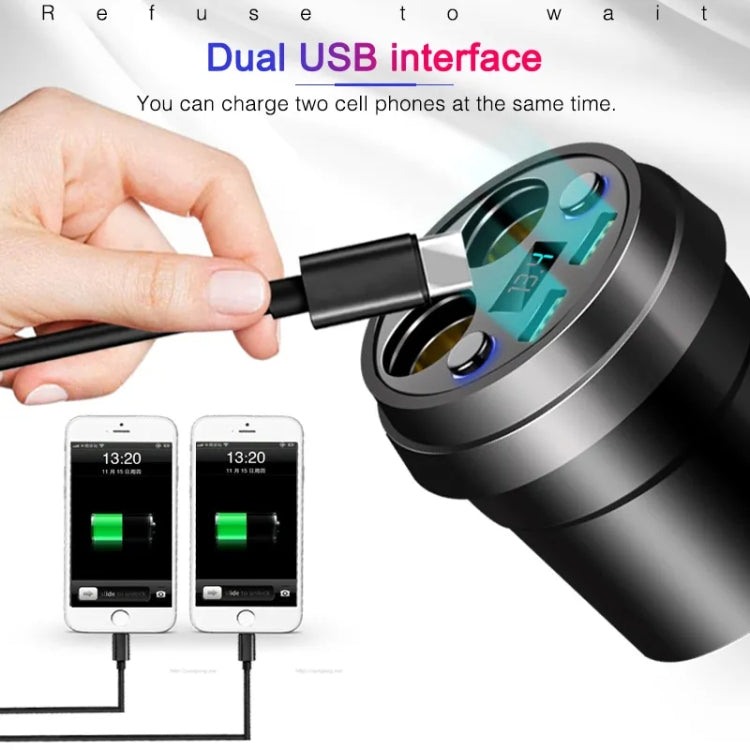 Cup Car Charger Dual USB Corded Cigarette Lighter Mobile Phone Charger
