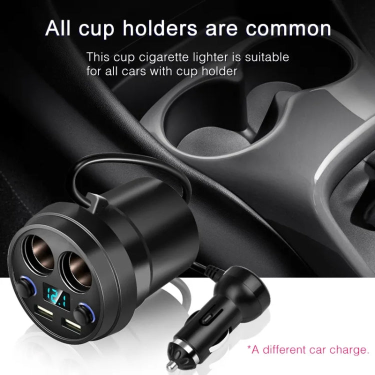 Cup Car Charger Dual USB Corded Cigarette Lighter Mobile Phone Charger