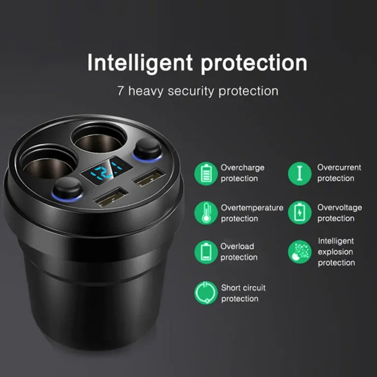 Cup Car Charger Dual USB Corded Cigarette Lighter Mobile Phone Charger