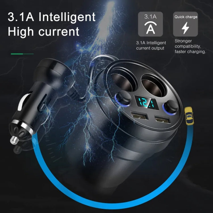 Cup Car Charger Dual USB Corded Cigarette Lighter Mobile Phone Charger