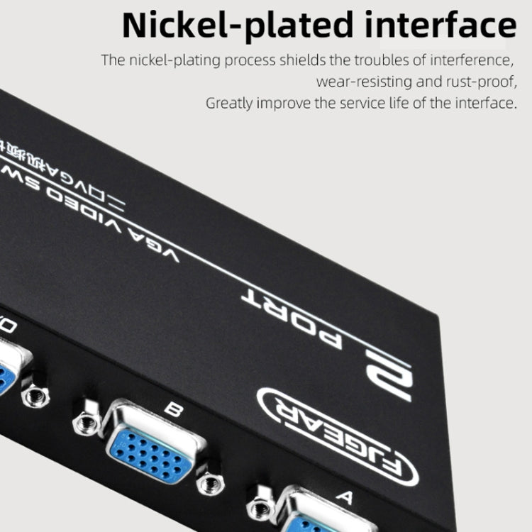 FJGEAR FJ-15-2 Computer VGA Switcher 2 In 1 Out Bidirectional Switching Sharer