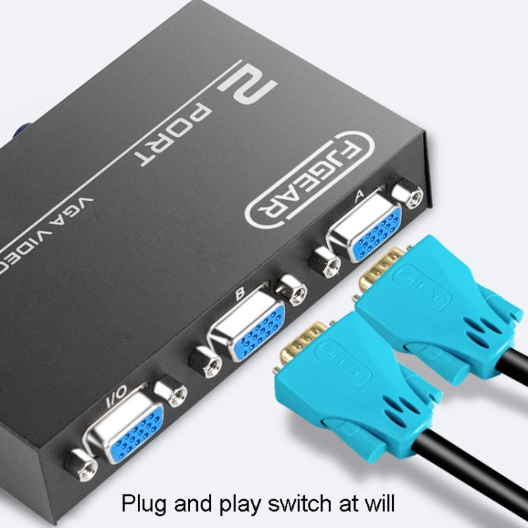 FJGEAR FJ-15-2 Computer VGA Switcher 2 In 1 Out Bidirectional Switching Sharer