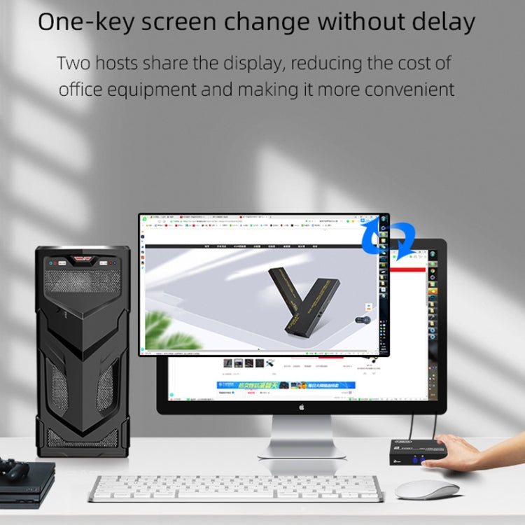 FJGEAR FJ-15-2 Computer VGA Switcher 2 In 1 Out Bidirectional Switching Sharer